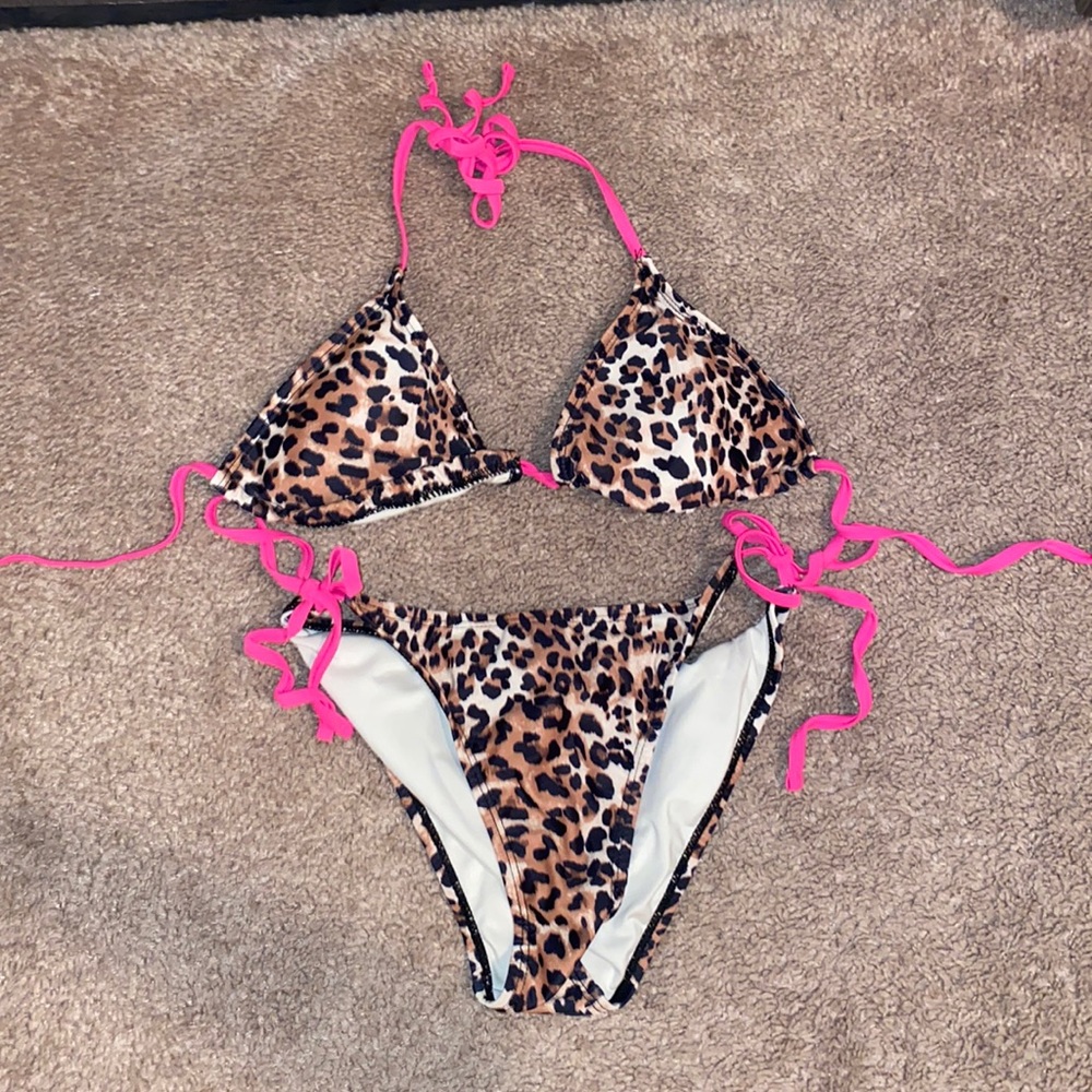 Pink and leopard bikini
